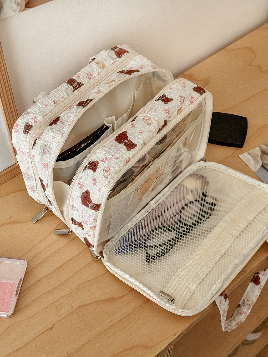 Luxury Bags In China Wholesale - Airfriend Bear Makeup Bag Pouch Organizing