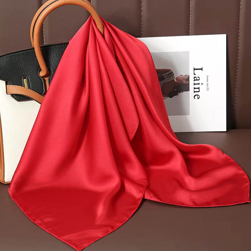 Discount Luxury Bags - Luxury Solid Color Silk Square Scarf