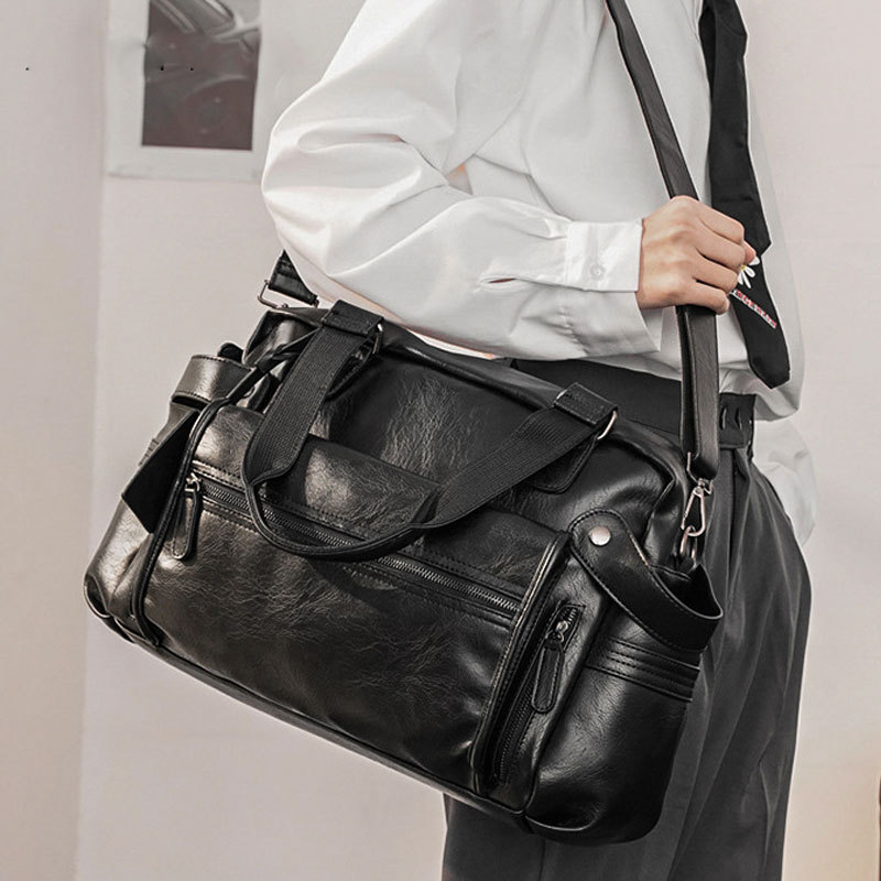 Luxury Bags Tote - Men PU Leather Briefcase Top-Handle Handbag