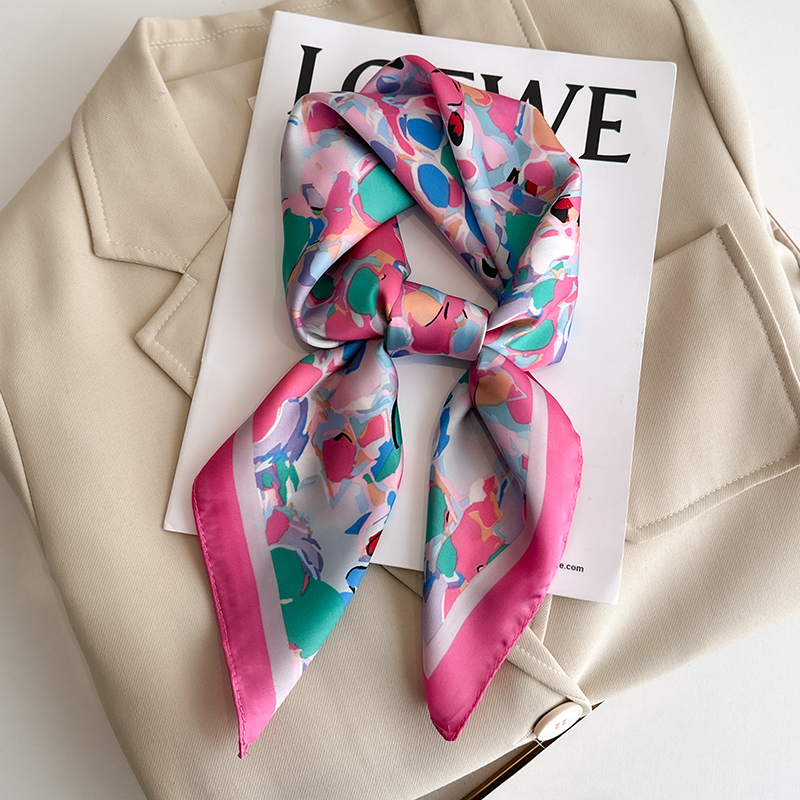 Discount Luxury Bags - Luxury Floral Print Square Silk Scarf