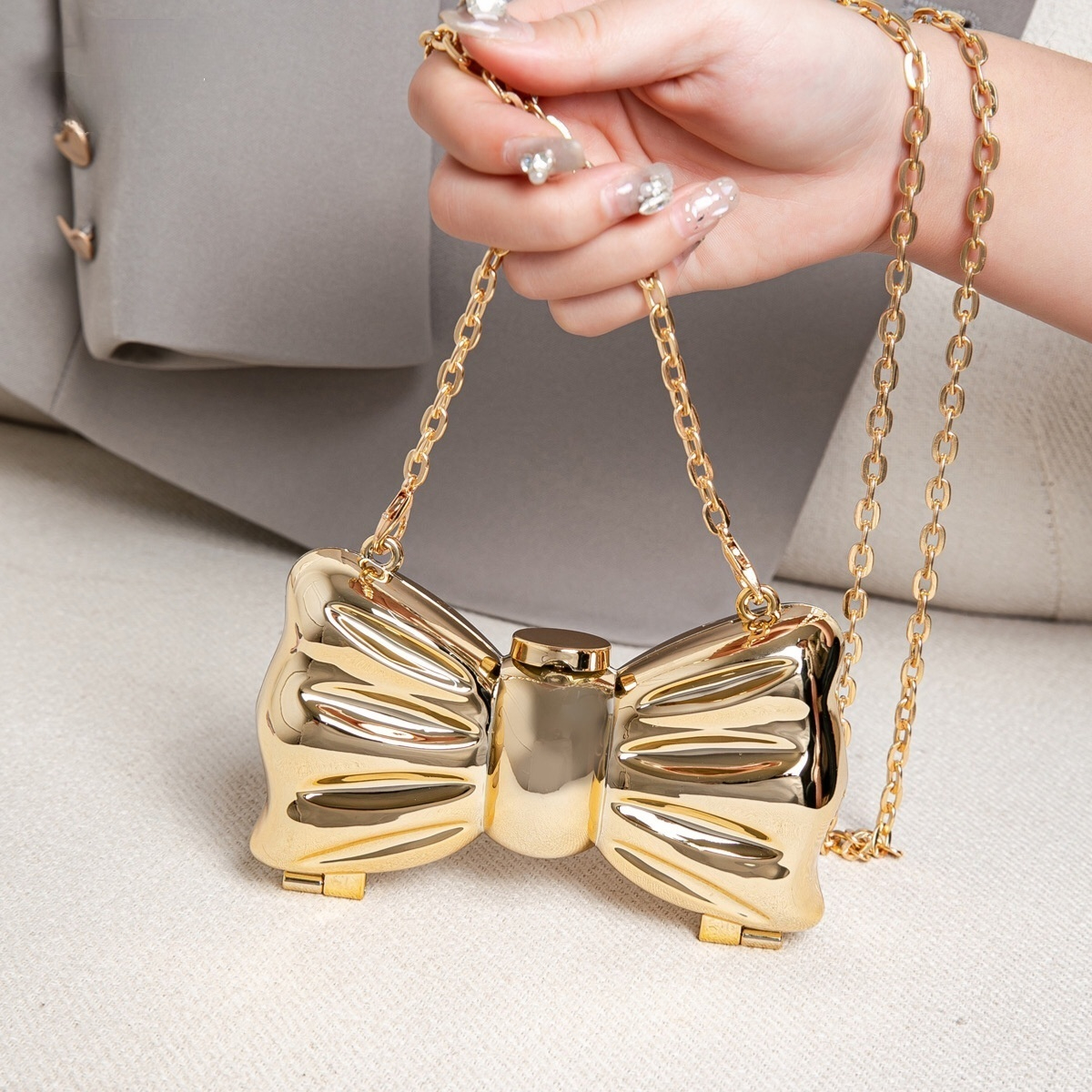 Discount Luxury Bags - Luxury Fashion Metal Mini Handbag with