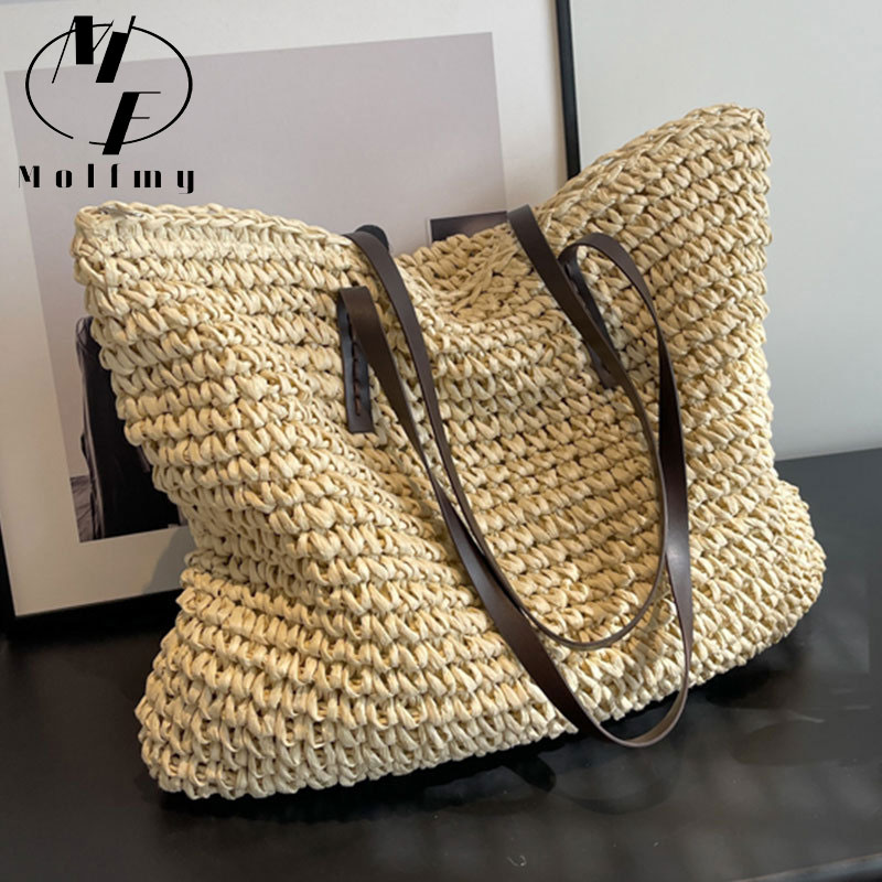 Straw Woven Tote Bags Casual L - Luxury Bags Tote recensie en prijs